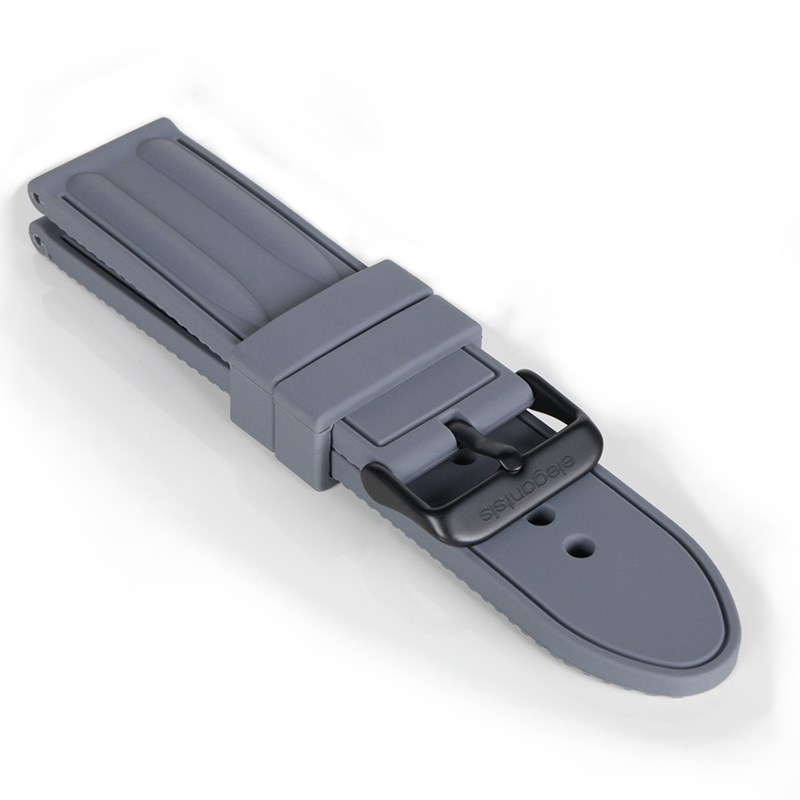 elegantsis 愛樂時-原廠配件-Rubber Strap-JT66系列膠錶帶-軍灰黑扣樣式-JT66 SERIS - 錶帶寬24mm