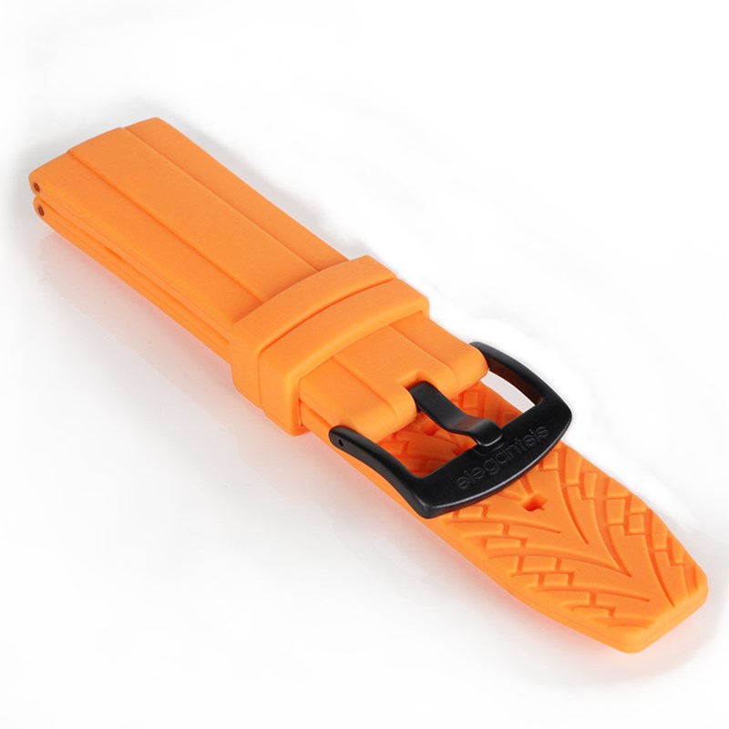 elegantsis 愛樂時-原廠配件-Rubber Strap-JT51系列膠錶帶-橘色黑扣樣式-JT51 SERIS - 錶帶寬22mm