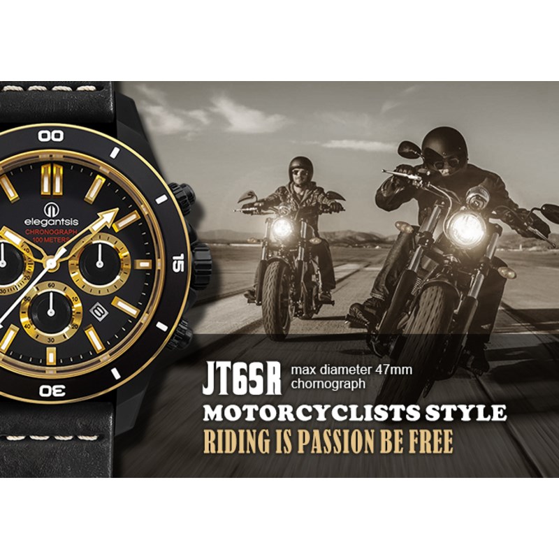 elegantsis 愛樂時-騎士系列-JT65R-騎士系列三眼計時腕錶-ELJT65R-6G02LC-47.5MM