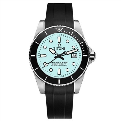 TITONI 瑞士梅花錶 - SEASCOPER海洋探索 - 83300 S-BK-R-718 - 42mm