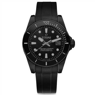 TITONI 瑞士梅花錶 - SEASCOPER海洋探索 - 83300 B-BK-R-716 - 42mm