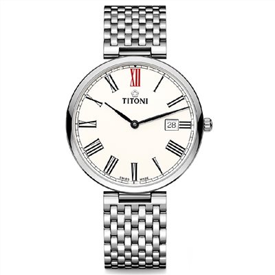 TITONI 瑞士梅花錶 - SLENDERLINE 纖薄系列 - 82718 S-608 - 39mm