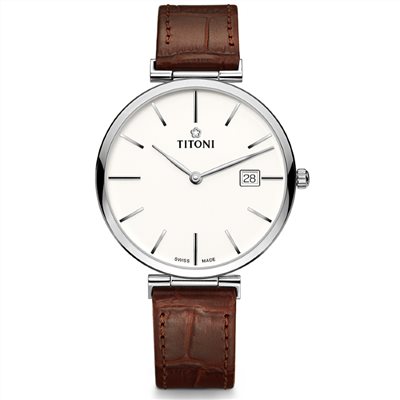 TITONI 瑞士梅花錶 - SLENDERLINE 纖薄系列 - 82718 S-ST-606 - 39mm