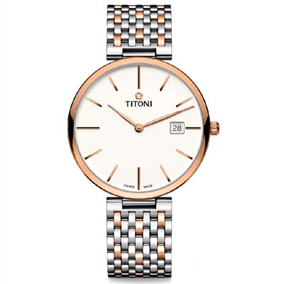 TITONI 瑞士梅花錶 - SLENDERLINE 纖薄系列 - 82718 SRG-606 - 39mm