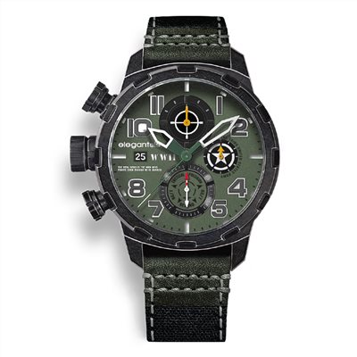 elegantsis 愛樂時-軍事系列-JF48WWII-收藏家腕錶-美國-ELJF48QS-6G02LC-48MM