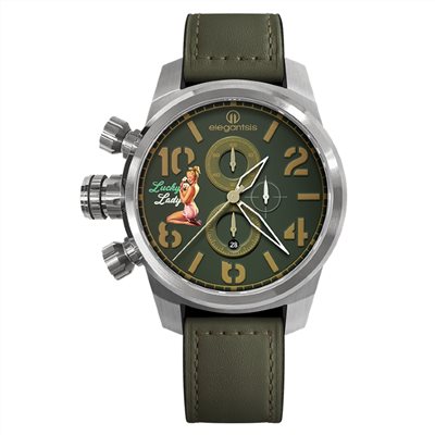 elegantsis 愛樂時-軍事系列-JF48QS-NOSE ART-機頭藝術-女郎-ELJF48QS-OG03LC-48MM