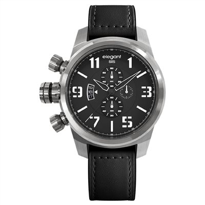 elegantsis 愛樂時-軍事系列-JT48-JT48S 銀色-經典時尚情人款- ELJT48-OB12LC-48MM