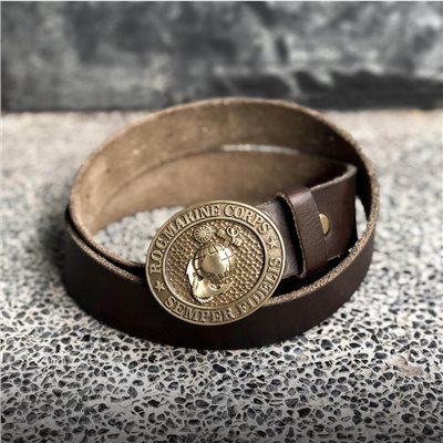 elegantsis 愛樂時-軍事系列-海軍陸戰隊-黃銅皮革腰帶-ROCMC BELT BUCKLE M-30-36(M)
