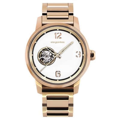 elegantsis 愛樂時-黑金系列-JT75A 都會時尚-鏤空機械錶-ELJT75A-NO03MA-42MM