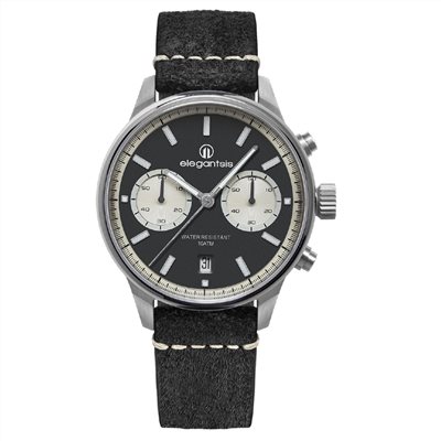 elegantsis 愛樂時-中性系列-JT58QS-承載老靈魂的新腕錶-黑-ELJT58QS-6G03LC-42MM