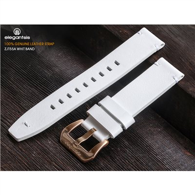 elegantsis 愛樂時-原廠配件-JT55A 100%頂級小牛皮錶帶-JT55A(白色小牛皮錶帶)-JT55A-錶帶寬22mm