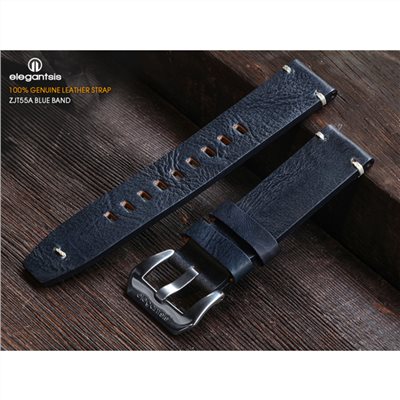 elegantsis 愛樂時-原廠配件-JT55A 100%頂級小牛皮錶帶-JT55A(深藍色小牛皮錶帶)-JT55A-錶帶寬22mm