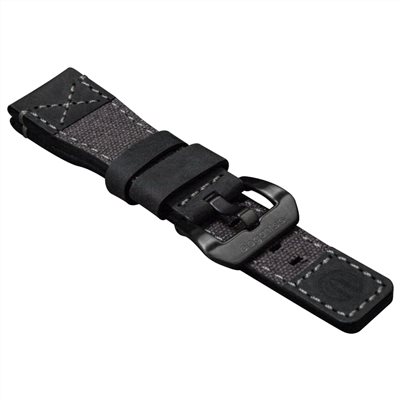elegantsis 愛樂時-原廠配件-愛樂時軍事主題錶款訂製錶帶-義大利瘋馬真皮革 帆布錶帶-ELJX65AS-傘兵特戰-黑色