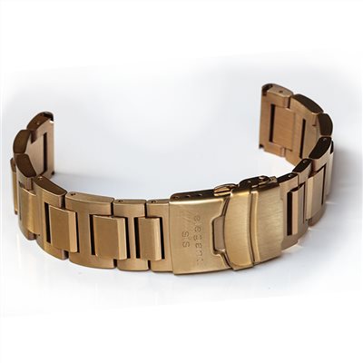 elegantsis 愛樂時-原廠配件-不銹鋼腕帶-JF系列鋼錶帶-古銅金拉砂樣式-古銅金JF SERIS - 錶帶寬24mm