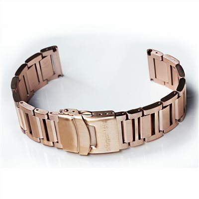 elegantsis 愛樂時-原廠配件-不銹鋼腕帶-48s系列鋼帶-玫瑰金拉砂樣式-拉砂瑰金48s SERIS - 錶帶寬22mm