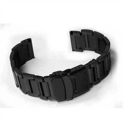 elegantsis 愛樂時-原廠配件-不銹鋼腕帶-48s系列鋼帶-黑色拋光樣式-拋光黑48s SERIS - 錶帶寬22mm