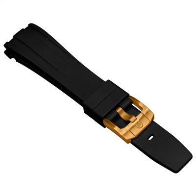 elegantsis 愛樂時-原廠配件-20mm/22mm 膠錶帶-氟橡膠錶帶-ELJO43AS-ARB-22mm-黑色金扣