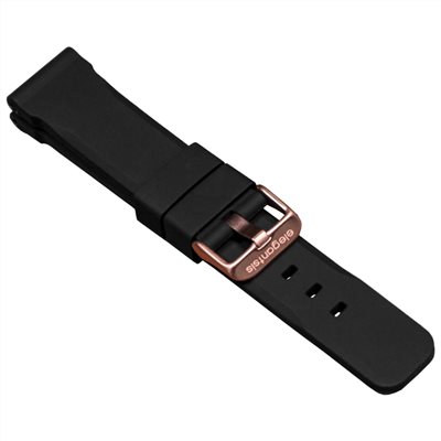 elegantsis 愛樂時-原廠配件-20mm/22mm 膠錶帶-矽膠錶帶-ELJT48MQS-22mm-黑色銅扣
