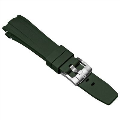 elegantsis 愛樂時-原廠配件-20mm/22mm 膠錶帶-矽膠錶帶- ELJX65AS-22mm-綠色鋼扣