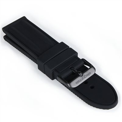elegantsis 愛樂時-原廠配件-Rubber Strap-JT66系列膠錶帶-黑色黑扣樣式-JT66 SERIS - 錶帶寬24mm
