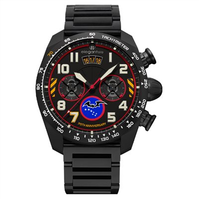elegantsis 愛樂時-軍事系列-黑蝙蝠70周年紀念腕錶-黑蝙蝠黑色石英款-ELJX47QS-34-6B01MA-47MM