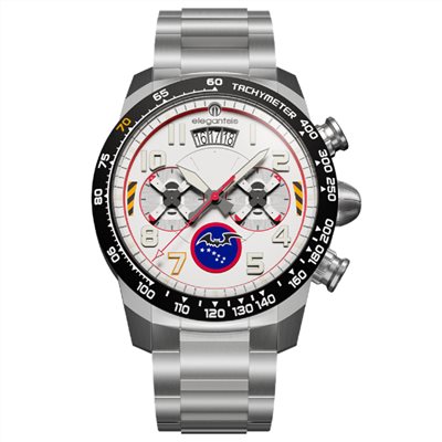 elegantsis 愛樂時-軍事系列-黑蝙蝠70周年紀念腕錶-黑蝙蝠白色自動機械款-ELJX43AC-34-NW01MA-43MM